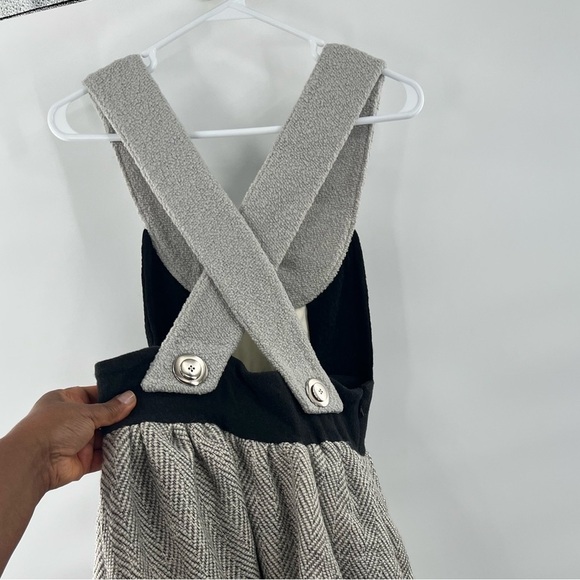 Marie grey black dress with cross body straps in back S - Picture 5 of 8